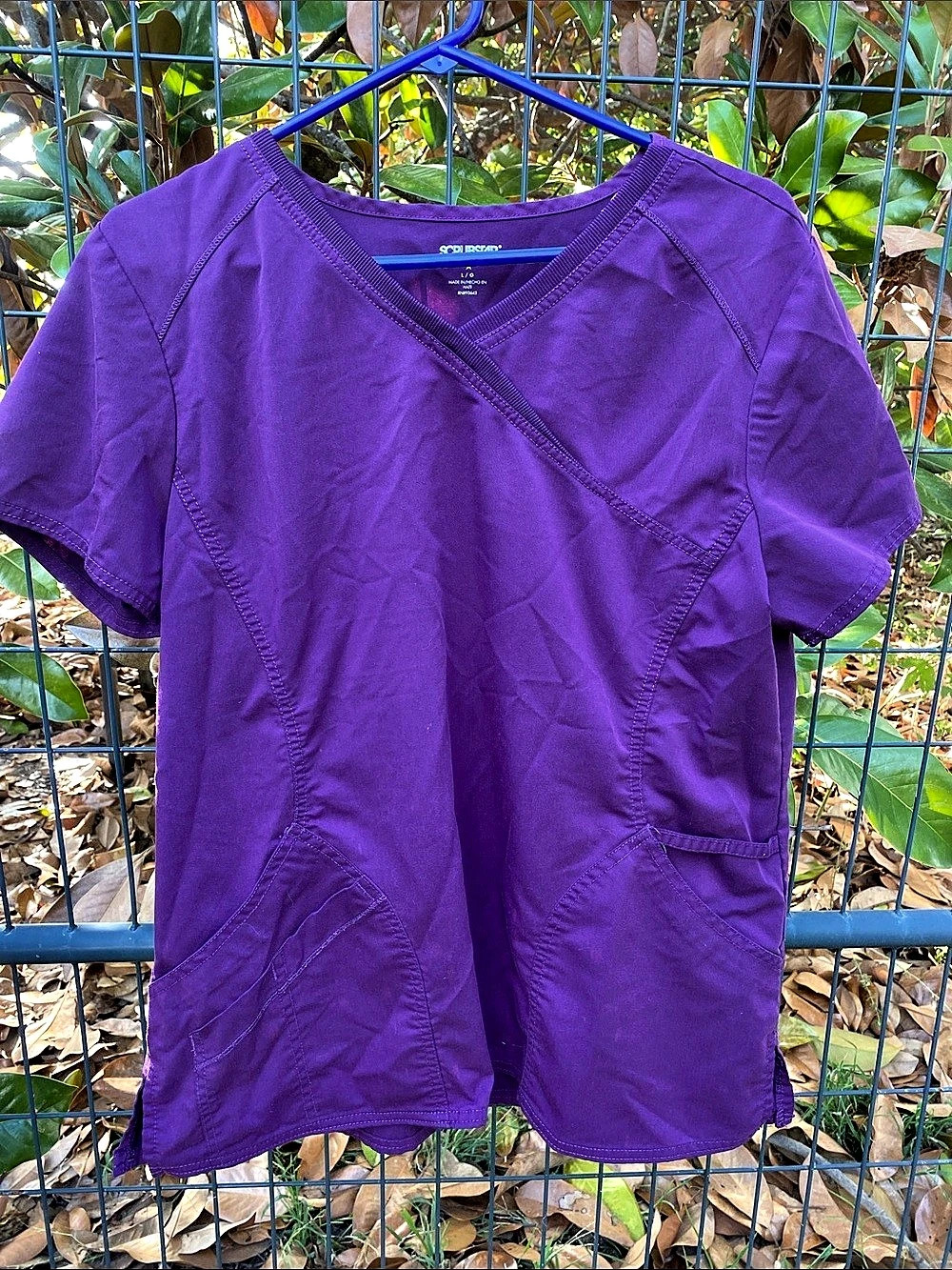 SURLSTAR Women's Purple Short Sleeve Top Size Large